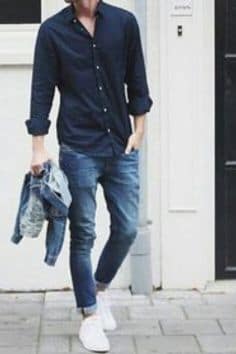 Blue jeans matching shirt